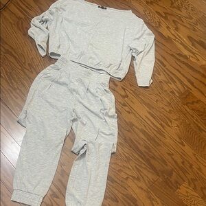 Express Gray Joggers Set. Top size XS and joggers size XXS